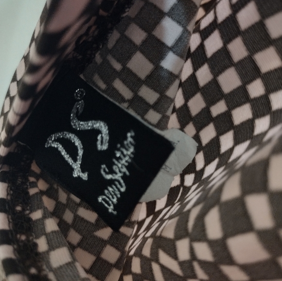 Vintage PS Y2k Checkered Halter Pink & Black Dress - Picture 5 of 5